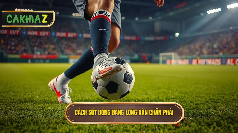 Cách sút bóng bằng lòng bàn chân phải