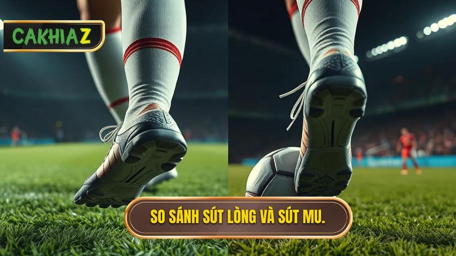 So sánh sút lòng và sút mu